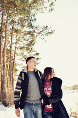 Fototapeta premium Young couple in love outdoor