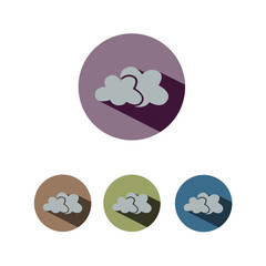 Icono de nubes sobre fondos de colores