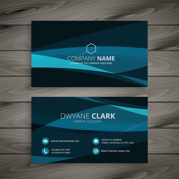dark blue wave business card