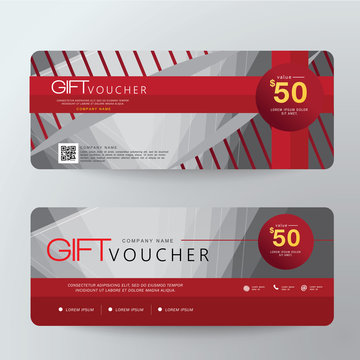 Gift Voucher Premier Color Template Design concept for gift coupon