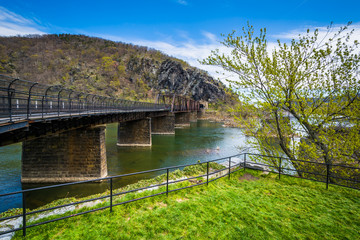 Old bridge over the Potomac River, in Harpers Ferry, West Virgin