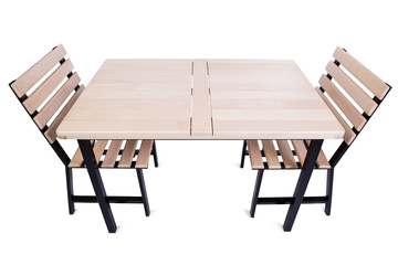 Table furniture isolated on the white