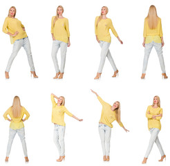 Obraz premium Composite photo of woman in various poses