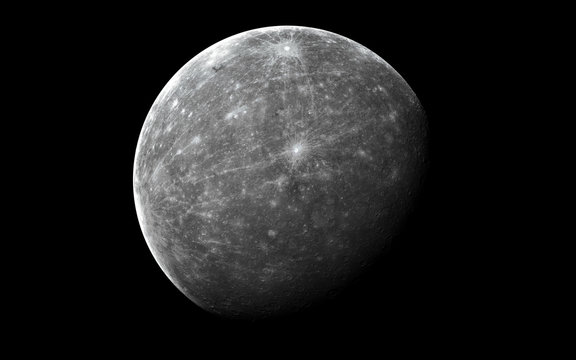 Mercury - High resolution 3D images presents planets of the solar system. This image elements furnished by NASA