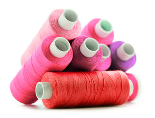 Composition with tailor threads isolated on white