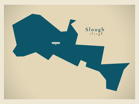 Modern Map - Slough Unitary Authority England UK