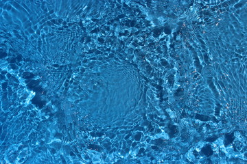 Sun reflections in pool water from above