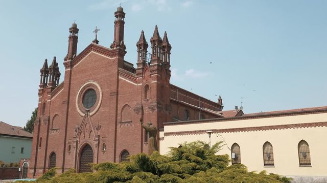 Franciscan Sanctuary panoramic view in Mortara, Pv, Italy
