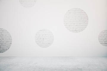 Concrete room brick circles