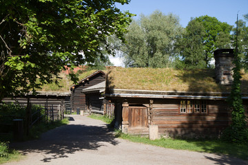 Fototapeta na wymiar traditional scandinavian wooden house