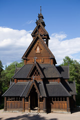 Fototapeta na wymiar traditional scandinavian wooden house