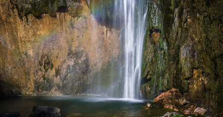 Fototapeta na wymiar Plitvice National Park, Croatia - the Big Waterfall,