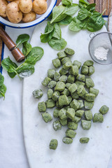 spinach and basil green gnocchi