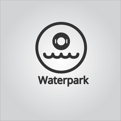 Waterpark icon logo silhouette vector