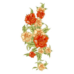 Vintage yellow roses blossom, vertical bouket.