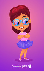 Cute girl in the glasses. Back to school