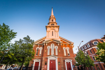 Fototapeta na wymiar The North Church of Portsmouth, in Portsmouth, New Hampshire.