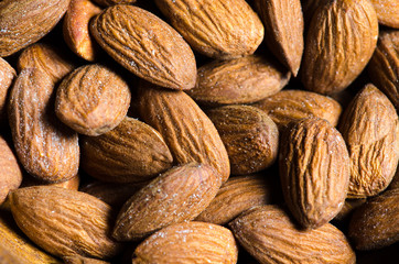 Close up almond background 