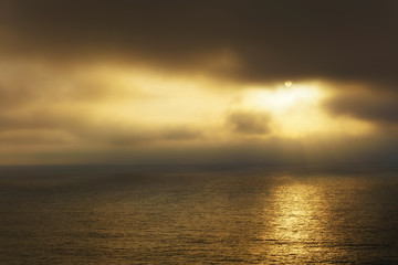 golden sunset over sea