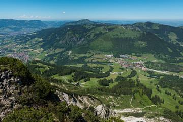 Fototapeta na wymiar View from Iseler Moutain, Oberjoch, Germany