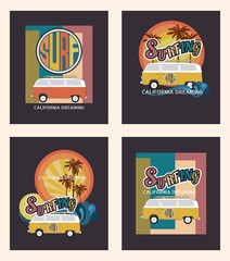 Set of California surf typography, t-shirt graphics , vector for - 115621838