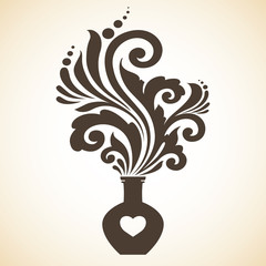 Decorative vintage ornamental love potion vector illustration