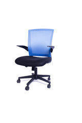 Blue office chair isolated on the white background