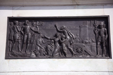 Detail from King Henry statue in Paris, France