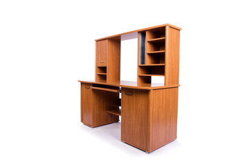 Computer home desk isolated on the white background