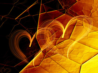 fire glow heart lovely grunge background
