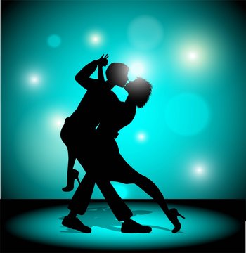 Vector illustration. A couple dancing the tango.