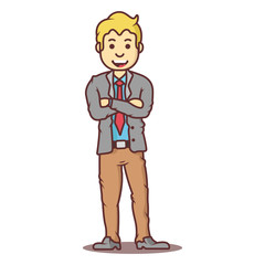 Vector cartoon business man blond