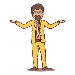 Vector cartoon business man swarthy