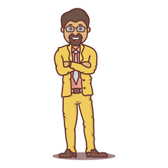 Vector cartoon business man swarthy