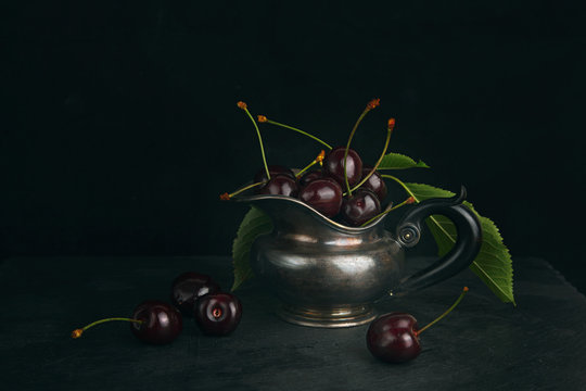 Still life with cherris retro styled