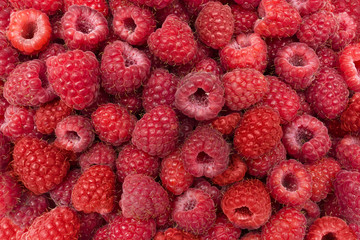 Juicy fresh raspberries, raspberry background