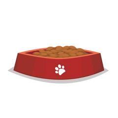 Dog food in Bowl Cartoon Vector