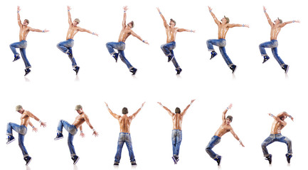 Dancer dancing dances isolated on white