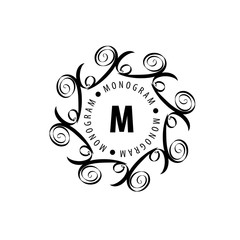 monogram vector in frame