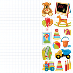 Kindergarten Play and study Vector images