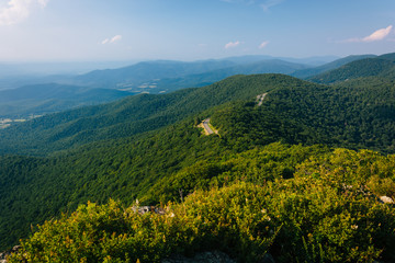 Naklejka premium View of the Blue Ridge Mountains from Little Stony Man Cliffs in