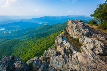 Fototapeta na wymiar View of the Blue Ridge Mountains from Little Stony Man Cliffs in