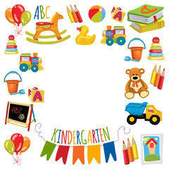 Obraz premium Kindergarten Play and study Vector images