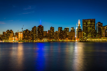 View of the Manhattan skyline at night, from Gantry Plaza State