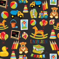 Kindergarten Play and study Vector images