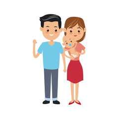 Family cartoon concept represented by parents and baby icon. Isolated and Colorfull illustration.