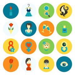 Womans Day Icon Set