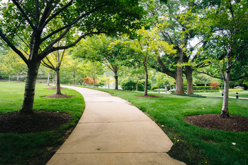Walkway and gardens at the Mary's Garden, at the Basilica of the