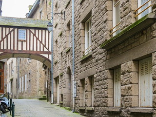 Obraz premium The medieval street in Intramuros, Saint Malo, France