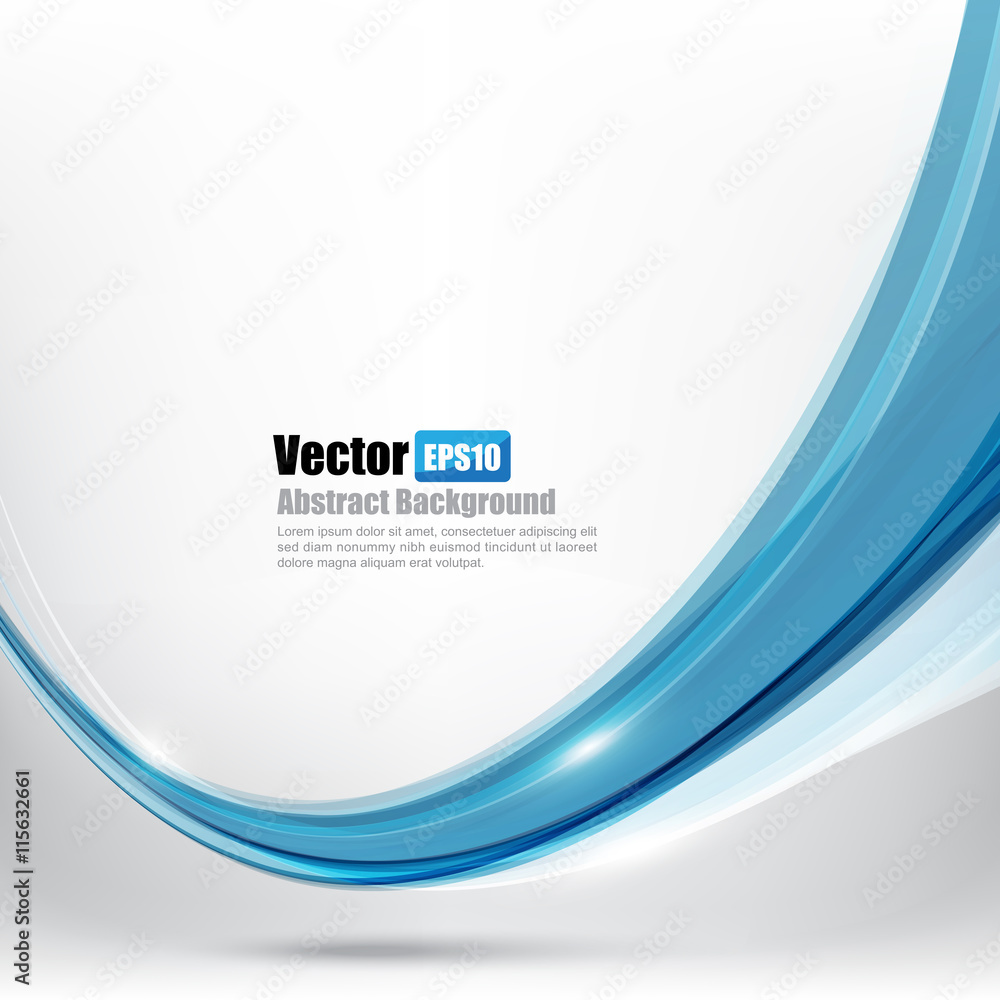Aufkleber abstract background ligth blue curve and wave element vector ill